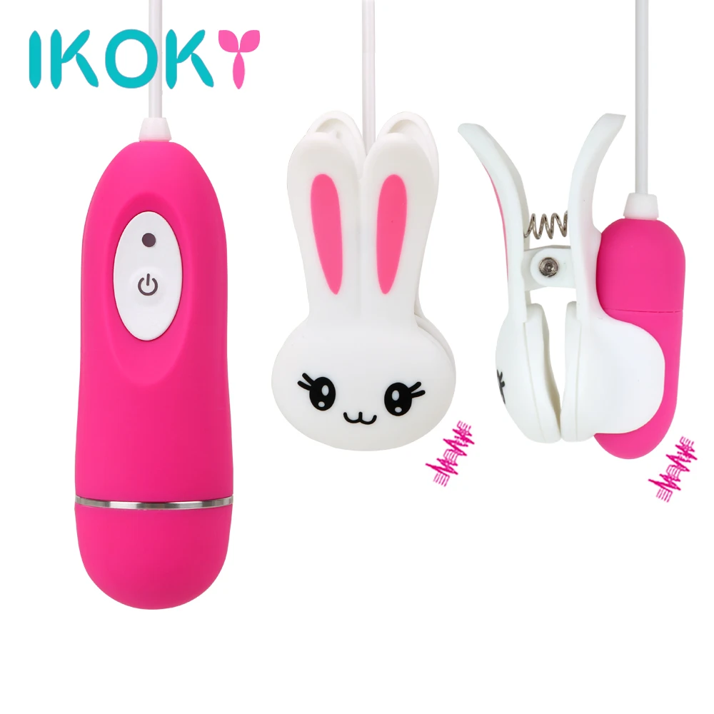 IKOKY 10 скоростей соска вибратор с зажимом массаж груди зажим для интимные игрушки
