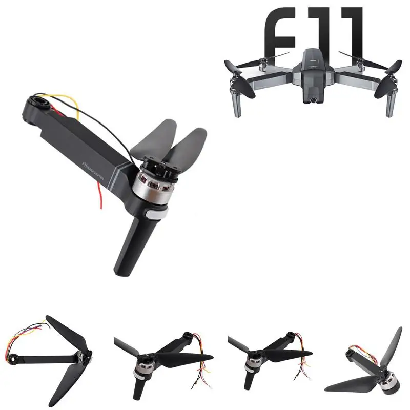 LeadingStar 4 шт. SJRC F11 RC Дрон запасные части оси руки с мотором и пропеллером для FPV
