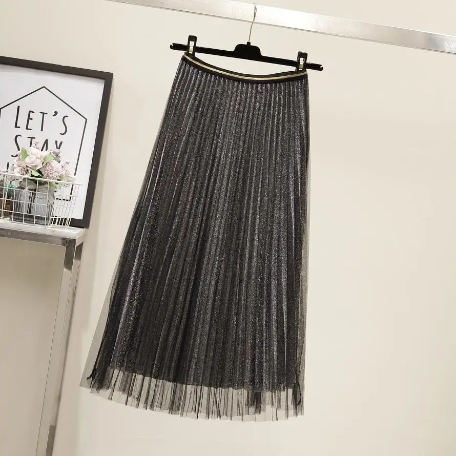 2019 летняя сетчатая юбка женская одежда розового и черного цветов | Женская