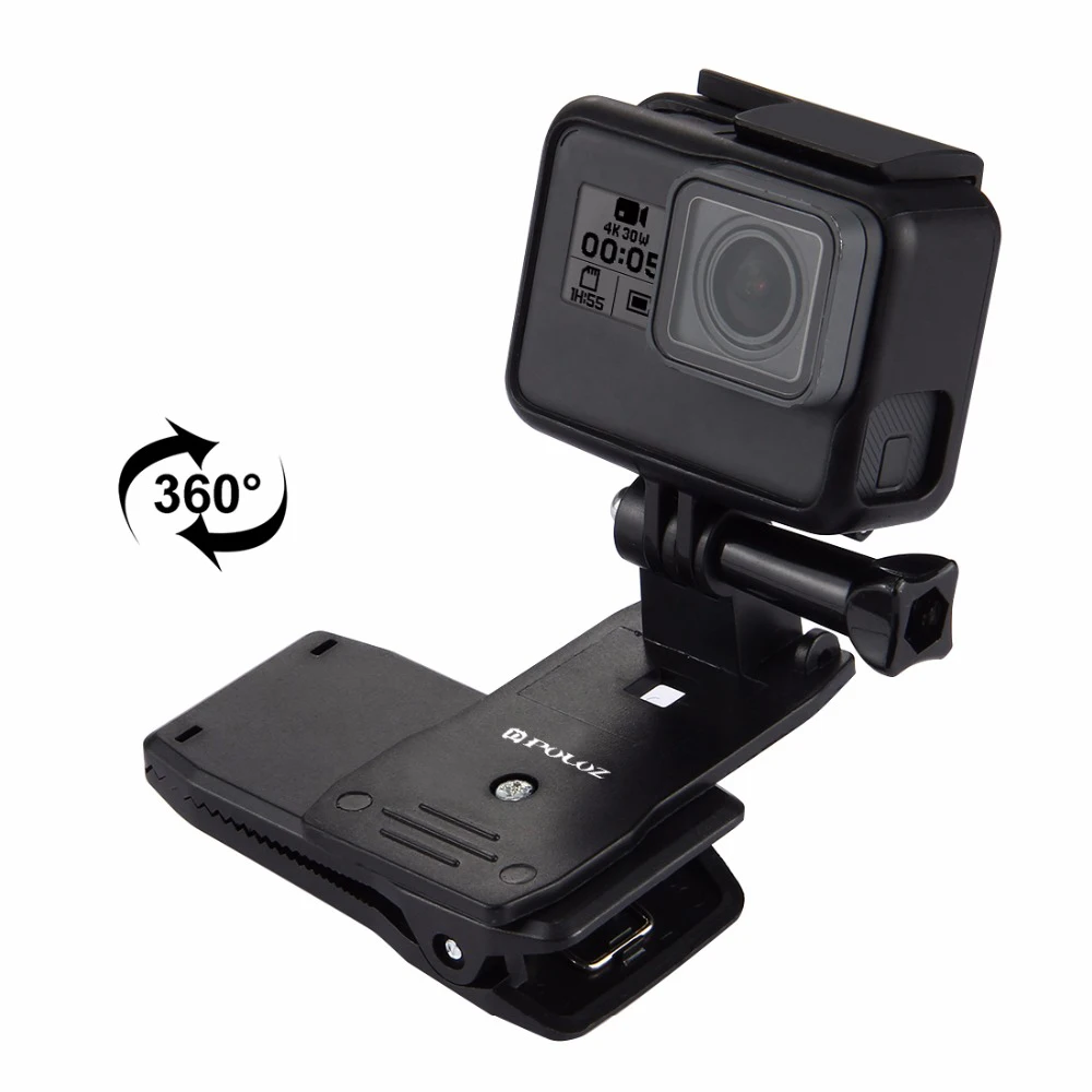 IG-PULUZ For Go Pro Accessories 360 Degree Backpack Quick Release Hat Clip Fast Clamp Mount for GoPro HERO5 HERO4 Session HERO |