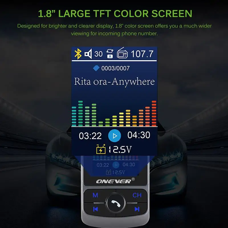 Автомобильный FM-трансмиттер Onever Bluetooth 5 В 1 8 А | Автомобили и мотоциклы