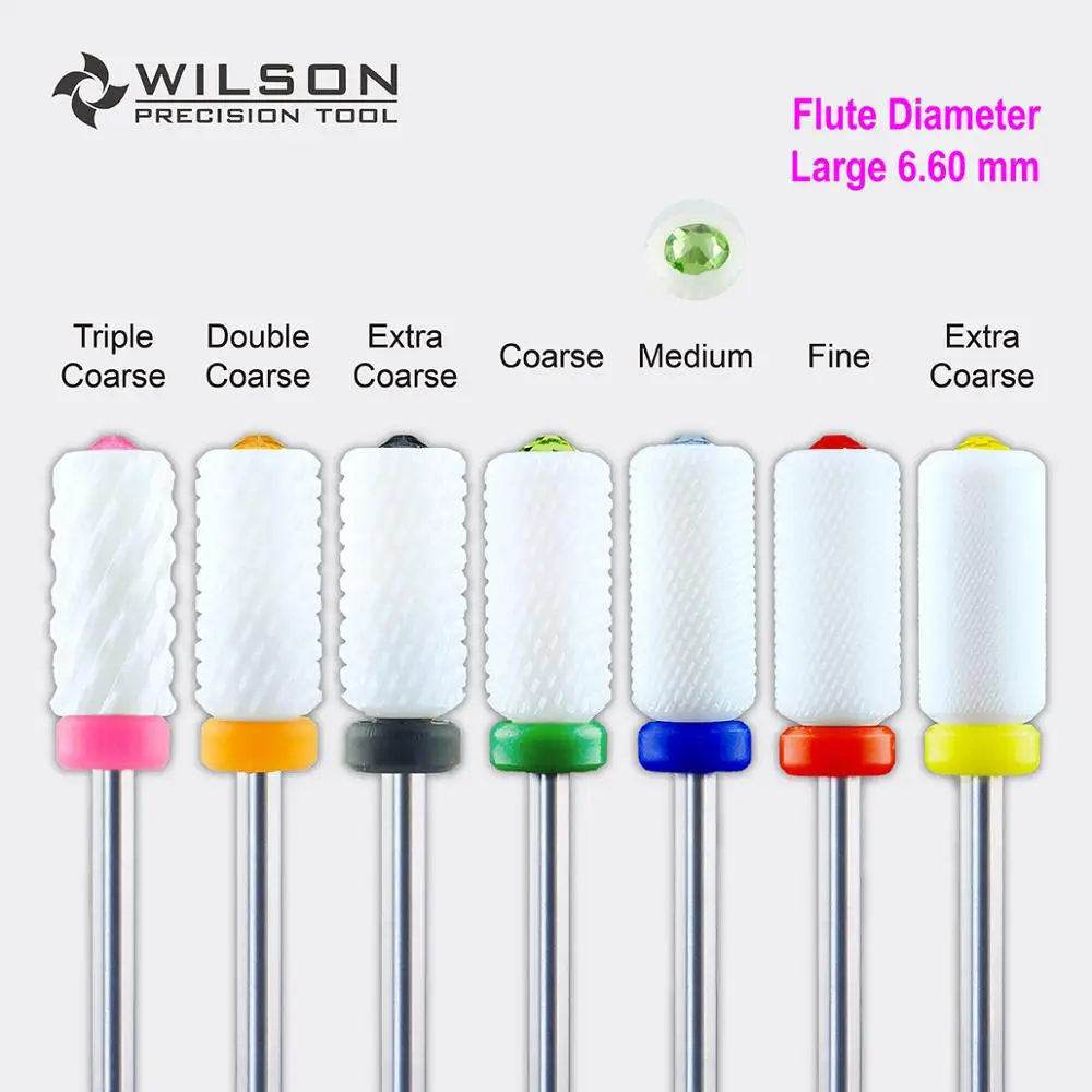 

WILSON Crystal Large Barrel Bit(R-Cut) White Ceramic Nail Drill Bit