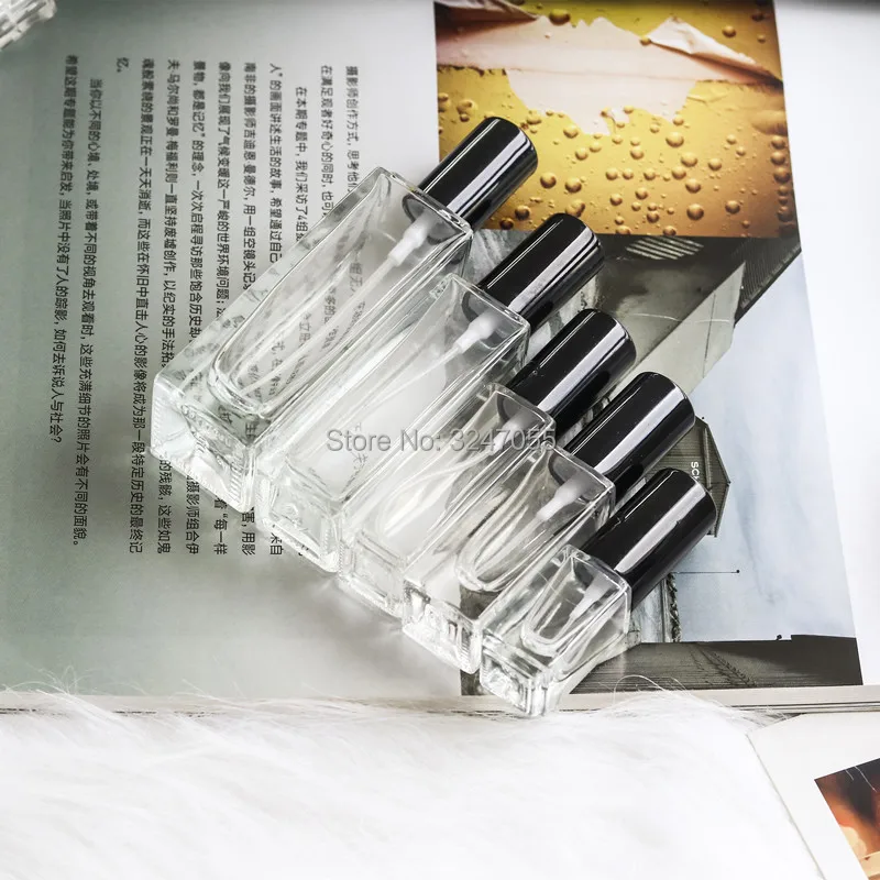Прозрачный квадратный флакон с распылителем 3ml4ml7ml10ml20ml30ml стеклянный для парфюма