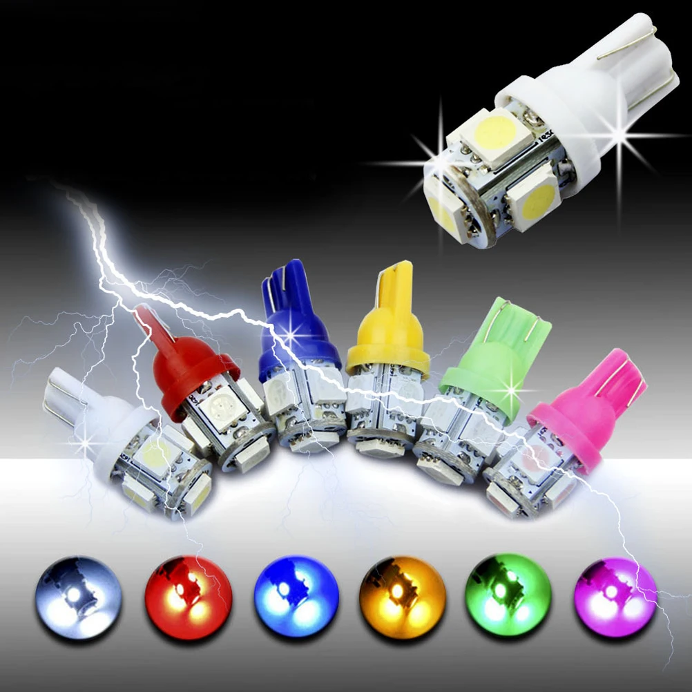 10 шт. супер яркий T10 5050 5 SMD светодиодный светильник для Автомобиля ЛАМПА Blub авто