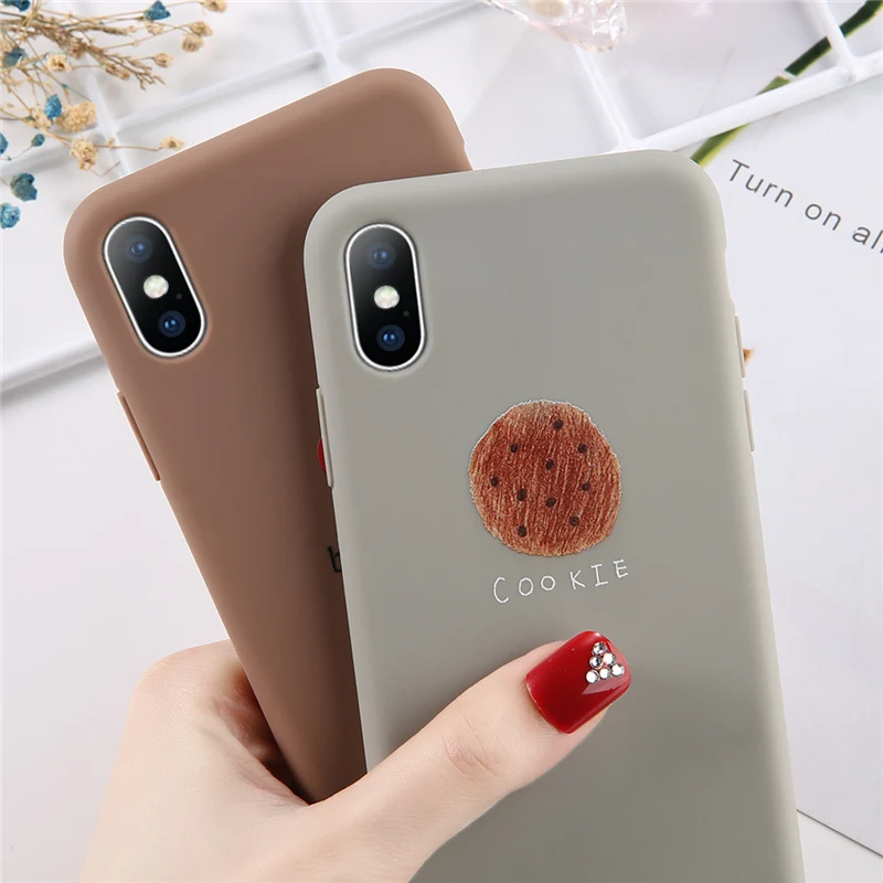 Чехол для телефона Lovebay для iPhone 6 6s 7 8 Plus X XR XS Max Fashion Cartoon Love Heart Cookie Bread Soft TPU.