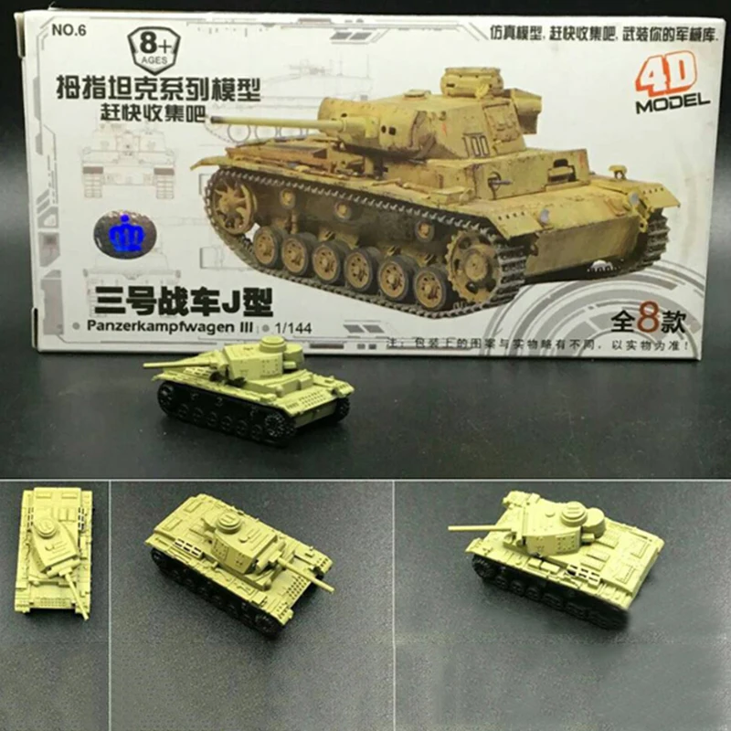 8 шт набор пластиковый 4D Собранный Танк модель 1:144 военная игрушки или украшения |