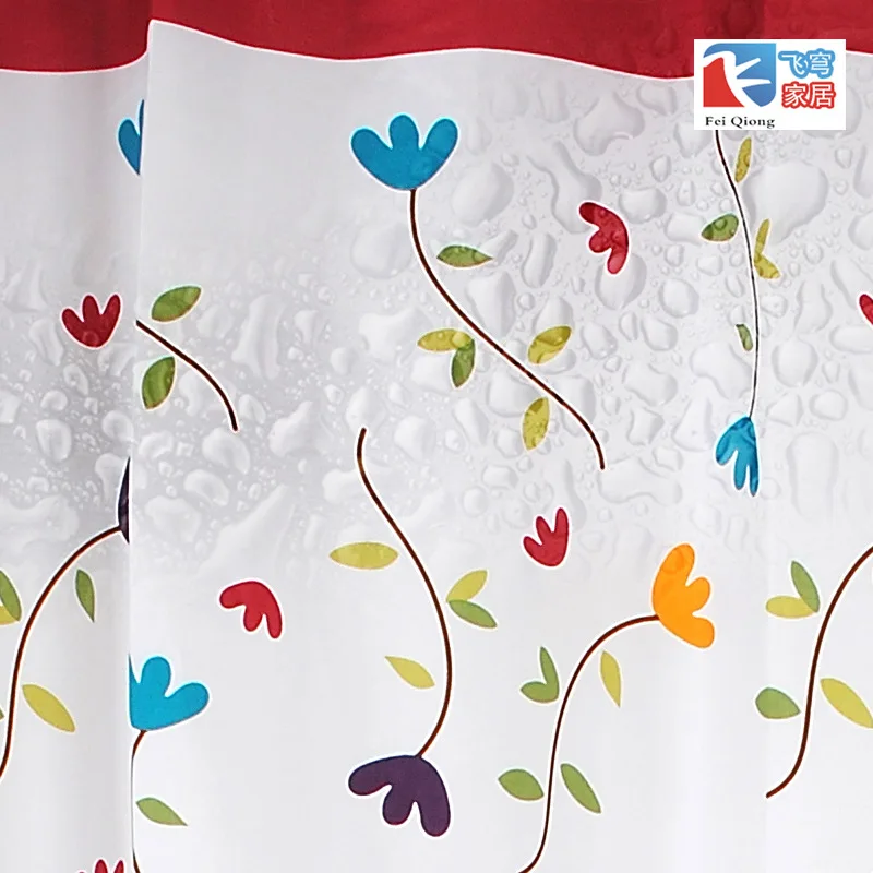 

Leaf thick waterproof mould polyester shower curtain gift hook 20