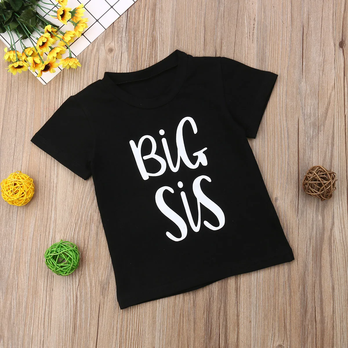 Детская летняя футболка с рисунком Big Sister Одинаковая одежда топы принтом Little Brother
