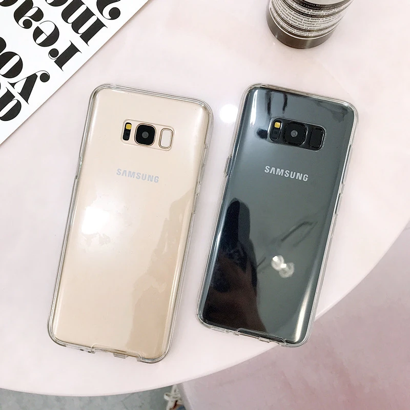 KISSCASE 360 полный защитный чехол для телефона samsung Note 8 9 S8 S9 S6 S7 Plus прозрачный корпус A3