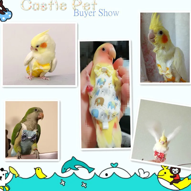 Одежда для домашних попугаев подгузник салфетки ручная работа штаны с птицами