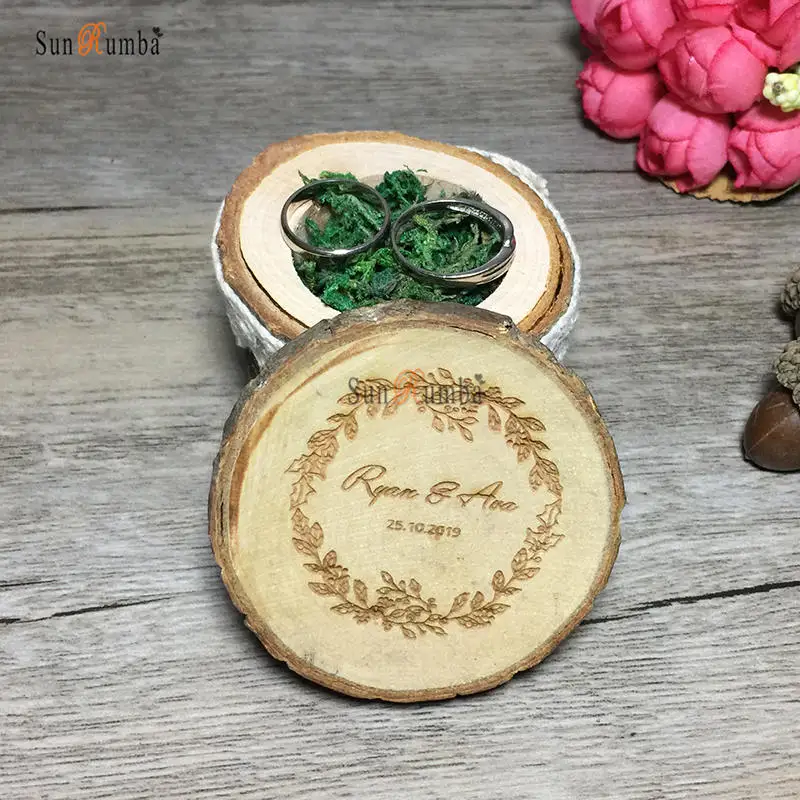 1 шт. деревянная коробка для колец на заказ держатель свадебного декора