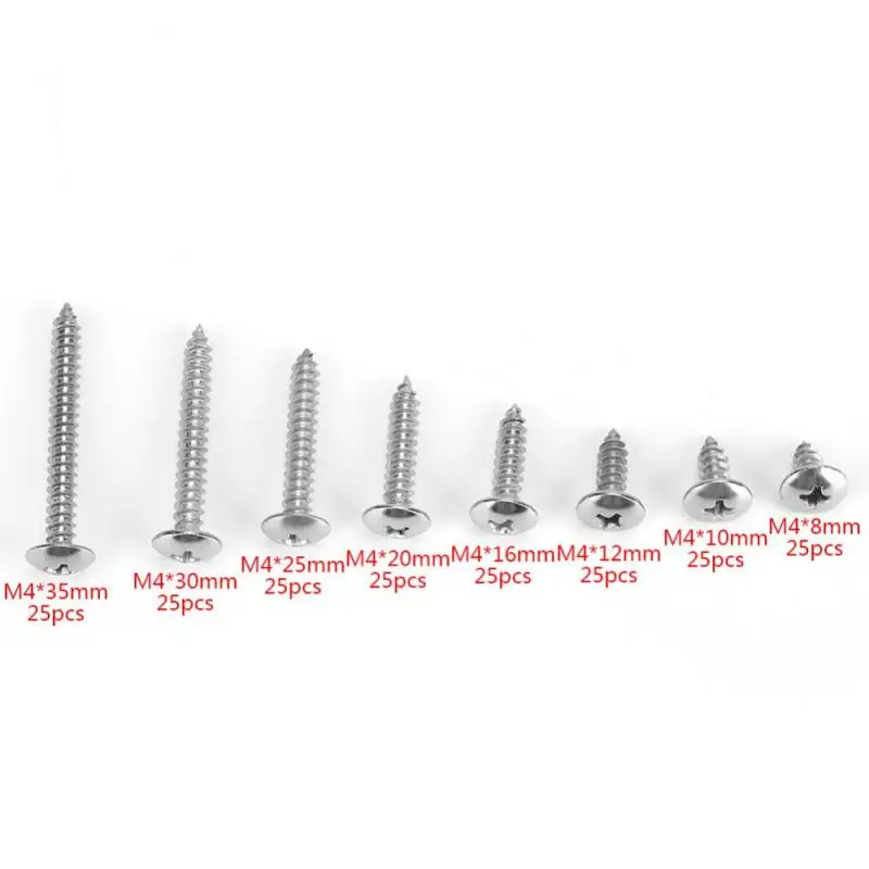 200Pcs/lot Stainless Steel Screw Self Tapping Screws Combination Set Truss High Quality | Обустройство дома