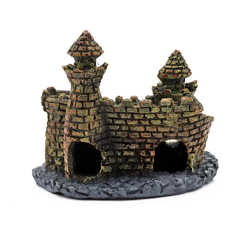 Artificial Cartoon Castle Aquariums Decorations Tower Ornaments Fish Tank Aquarium Accessories Decoration | Дом и сад