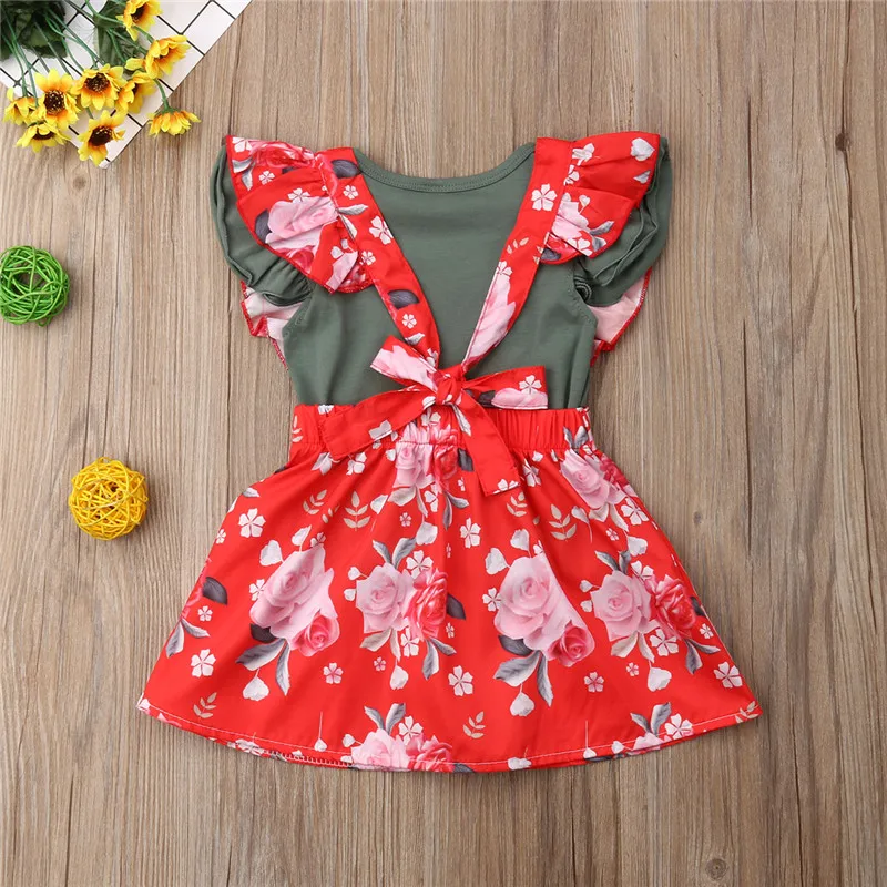 PUDCOCO/Модная Летняя Одежда для новорожденных девочек одежда с цветочным рисунком
