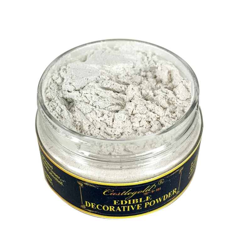 Съедобный серебряный порошок 15 г ручная работа шоколад помадка торт выпечка