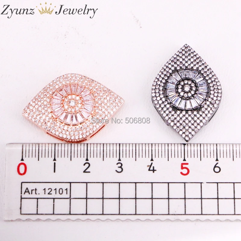 

5PCS ZYZ330-4065 Fashion White Crystal Zirconia Eye Connector Mesh Wire Bracelets Titanium Steel Watch Band Belt Buckle Bracelet