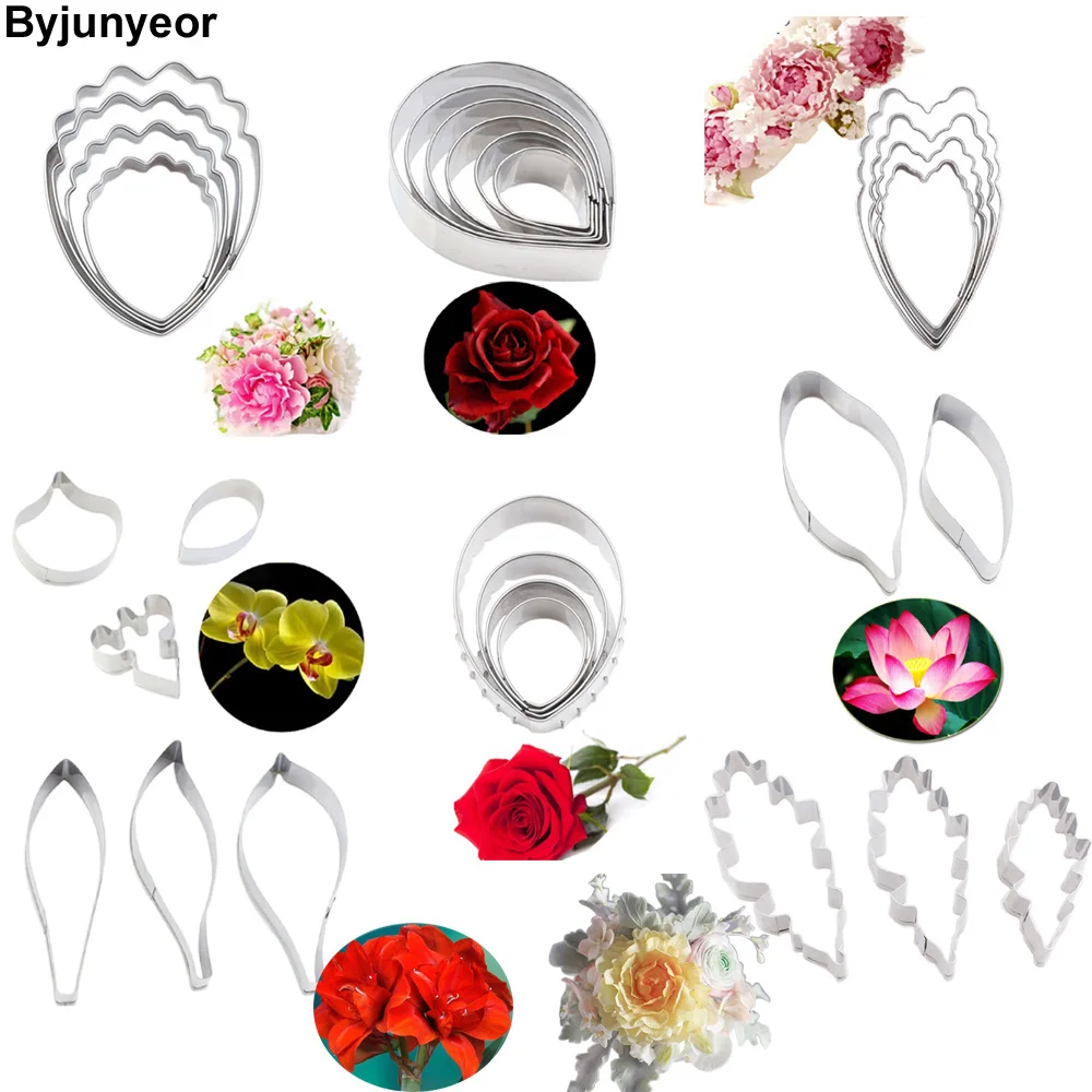 Byjunyeor 29 типов цветочных тортов инструментов для украшения лепестков Глины Sugarcraft