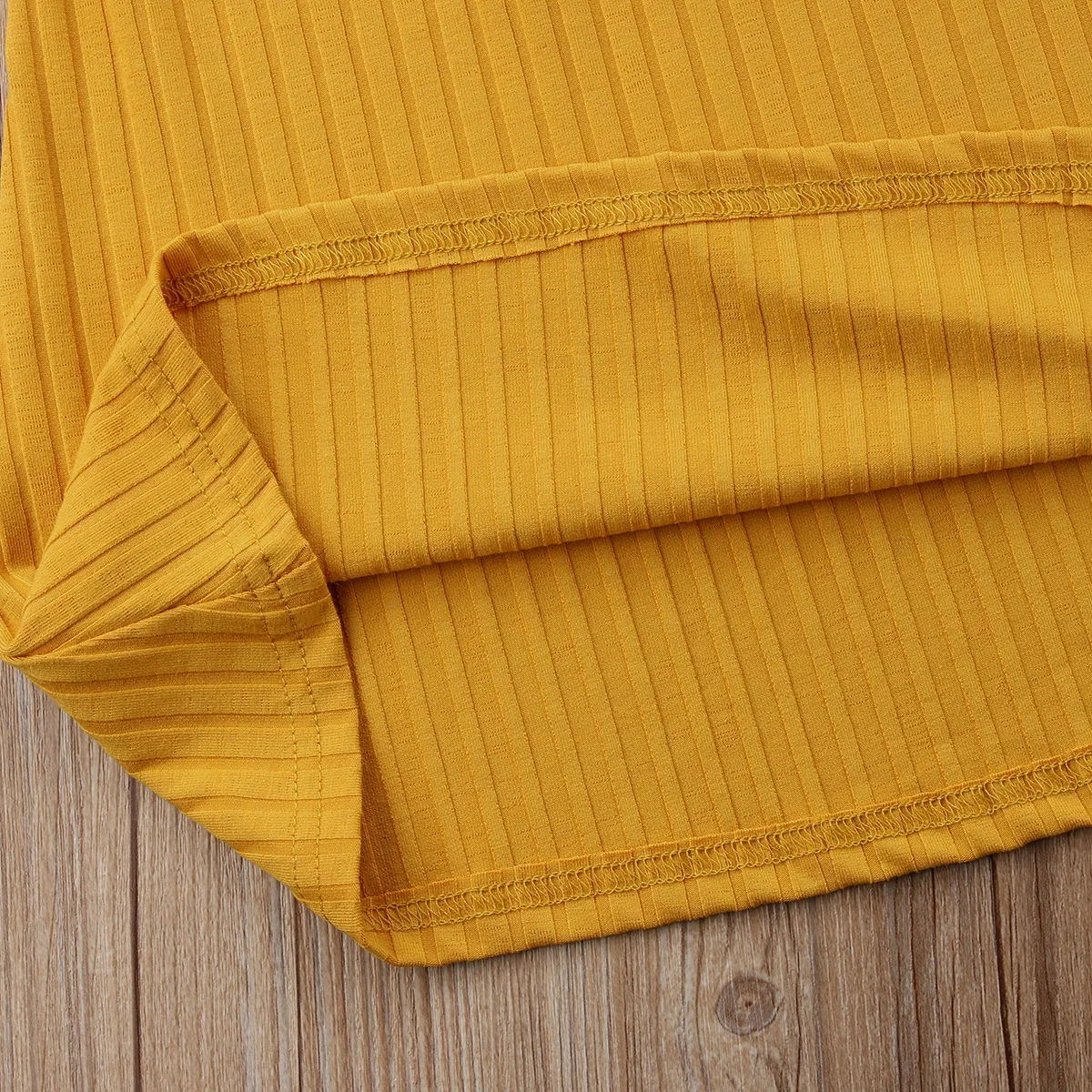 Emmanbaby Toddler Kids Baby Girls Yellow Knitted Dress Off-shoulder Short Sleeve Sundress Long 1-6Y | Детская одежда и обувь