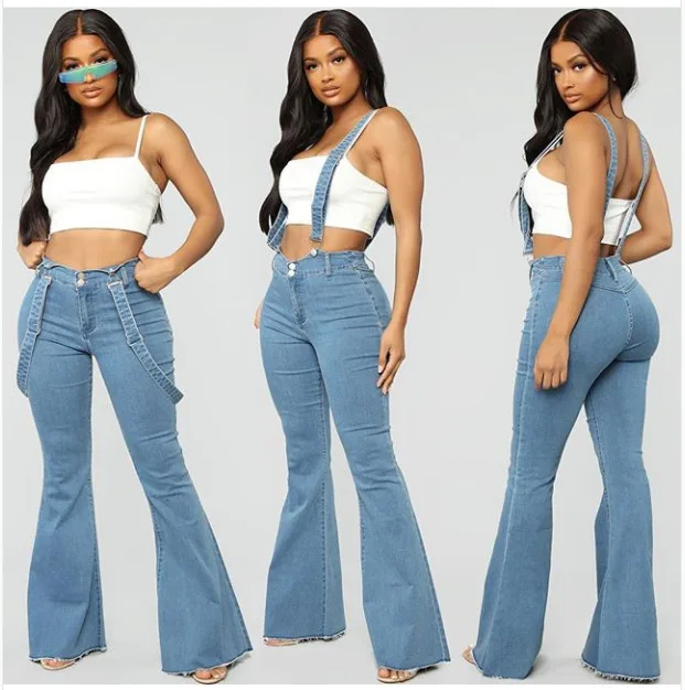 Фото Chrleisure Denim Jeans Womens High-waist Wide Leg Women 2019 Sping Summer Pocket New For Женская одежда Chrleisure Denim Jeans Womens High-waist Wide Leg Women 2019 Sping Summer Pocket New For Женская одежда
