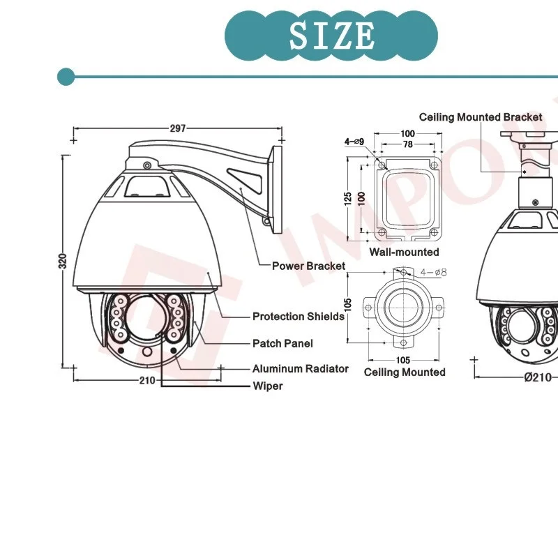 POE CCTV камера IP 20/30X Zoom Высокоскоростная купольная сеть 1080P Автоматическое