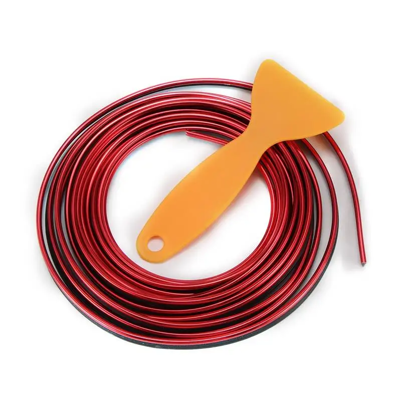 5m Car Interior Sticker Decor Instrument Panel Durable Eco-Friendly PVC Line Electroplating Red Auto Decoration Strip | Автомобили и