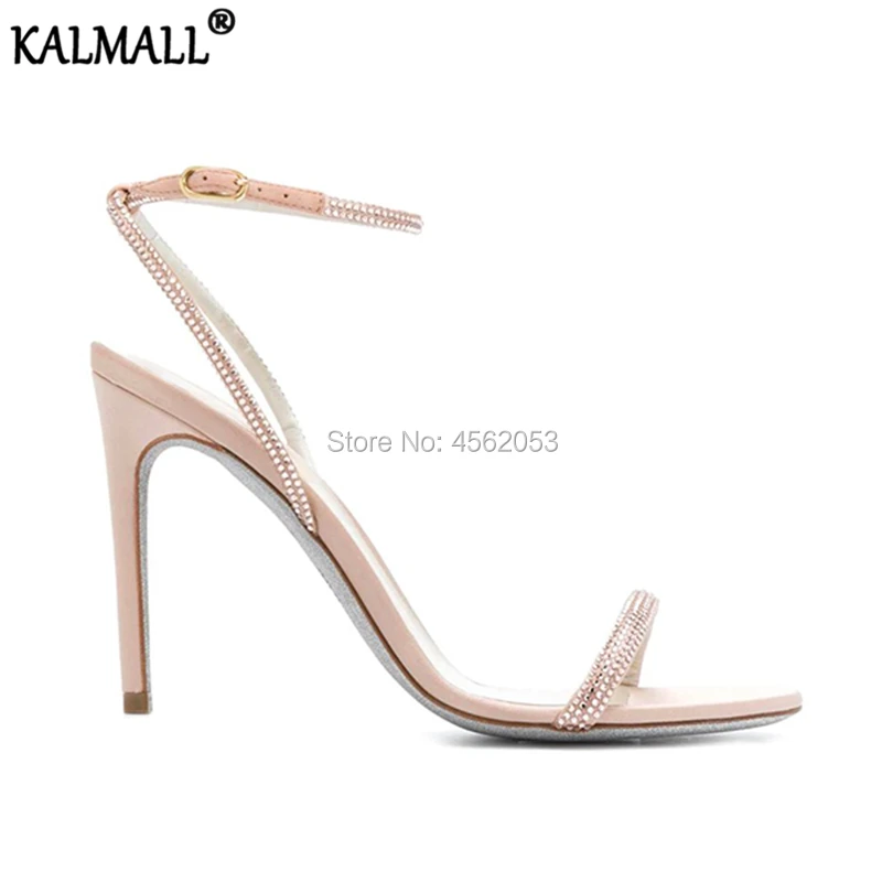 Сандалии KALMALL женские кожаные персиковые черные красные с открытым носком на