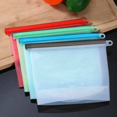 Многоразовая вакуумная сумка для хранения Ziplock силиконовая пищевая упаковочная