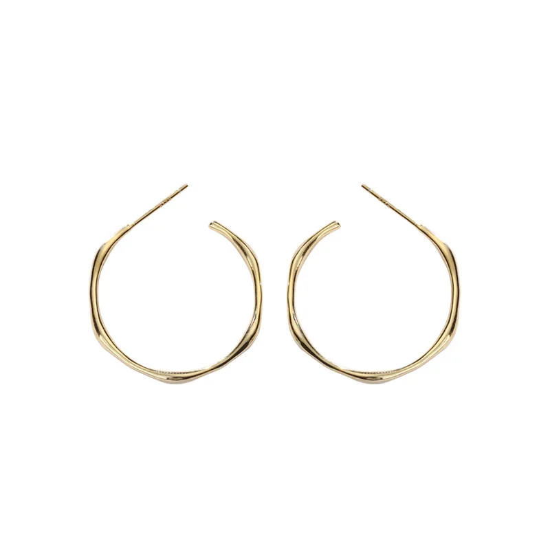 Factory Price 100% 925 Silver Fashion Minimalism Delicate Gold Plated Twist Stud Earrings Fine Jewelry for Female | Украшения и