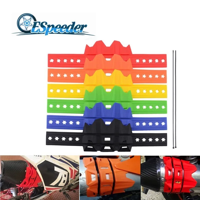 

ESPEEDER Motorcycle Silencer Round Oval Exhaust Protector Can Cover For KTM EXC-F EXC SX-F 450 350 530 525 500