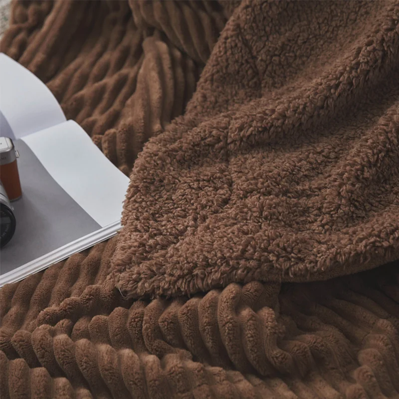 Winter Wool Velvet Blanket Ferret Cashmere Warm Blankets Fleece Super Soft Throw On Sofa Bed | Дом и сад