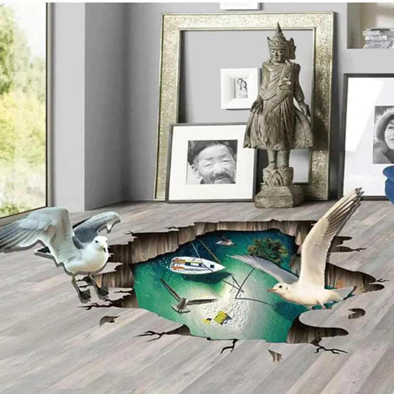 3D DIY Seagull остров уплотненный водонепроницаемый ПВХ самоклеющиеся наклейки на