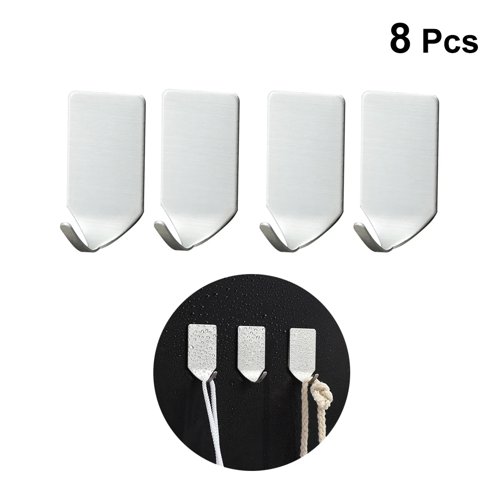 

8 шт. настенные самоклеющиеся водонепроницаемые крючки из нержавеющей стали для ванной (крошечный крюк)