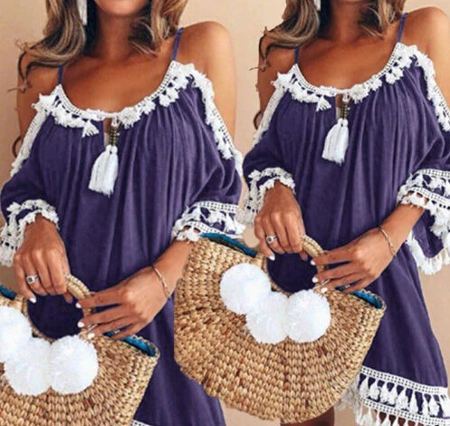 Женская летняя одежда для красоты Повседневные Вечерние платья с открытыми