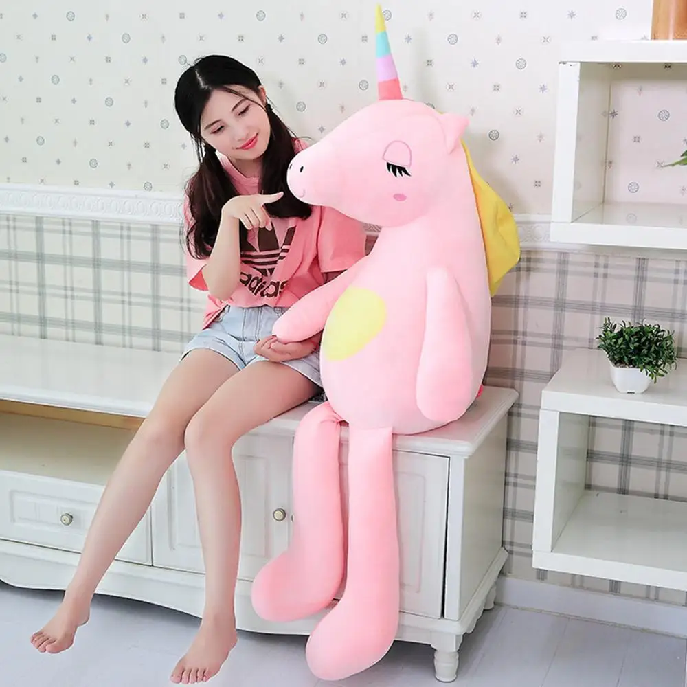 60 ~ 140 см большой размеры мягкий Kawaii Радуга плюшевая игрушка единорог мягкие
