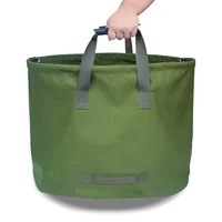 63 gallons collapsible garden bag canvas reusable gardening bag water resistant garden leaf waste bag waste sack yard waste bag