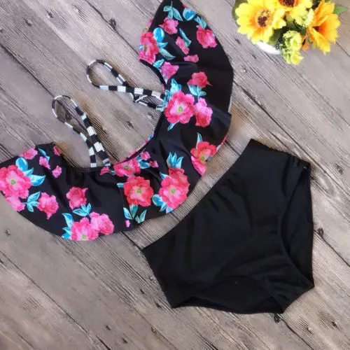 Женский купальник-бикини с пуш-ап купальный костюм из двух предметов пляжная