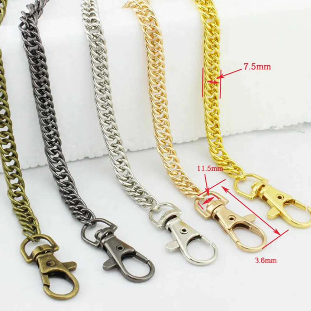 

120cm Metal Chain For Shoulder Bags Handbag Buckle Handle Hardware Double Woven Iron Chain DIY Belt For Bag Strap Accessories