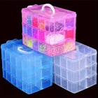 Регулируемый пластиковый ящик для хранения, ящик для хранения ювелирных изделий, алмазная вышивка, инструмент для Хранения Бисера, 3 цвета