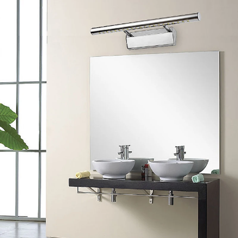 Led Wall Lamps Bathroom Stainless Steel Mirror Light 3W 5W Washroom Fixtures Makeup Lamp Sconce With Switch 110V 220V | Лампы и
