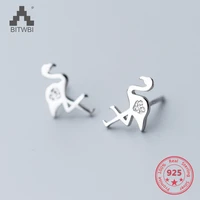 korea new style 925 sterling silver simple fashion chic diamond flamingos stud earring jewelry for women