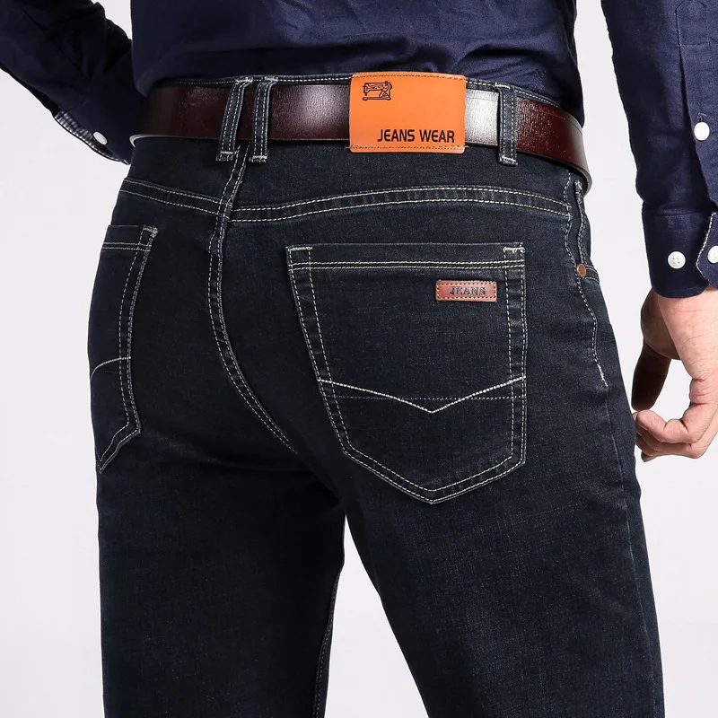 Models Men's Jeans Stretch Straight Slim Business Leisure Clothing Youth Trousers Sub-Wholesale | Мужская одежда