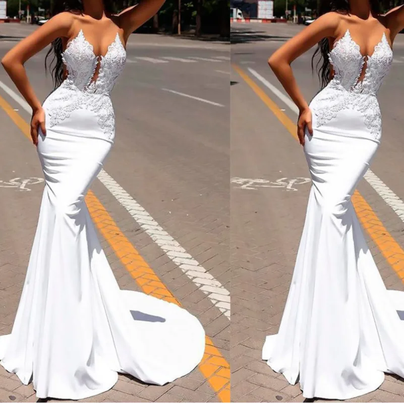 Женское длинное платье белое вечернее 2019|Женские платья| |