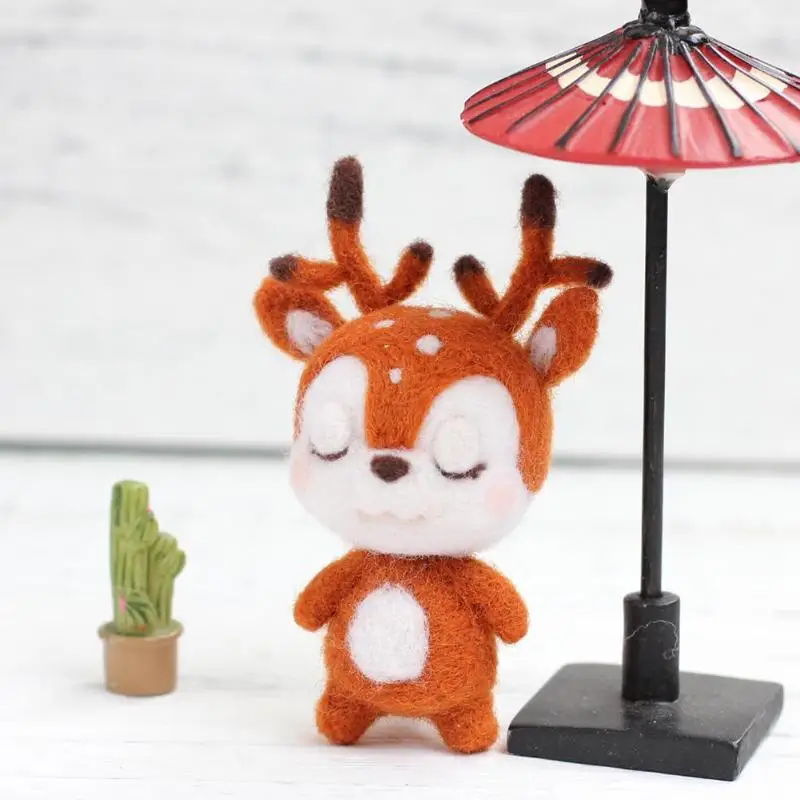 Набор ручной работы из неготового шерстяного войлока Sika Deer для сумки игольчатого