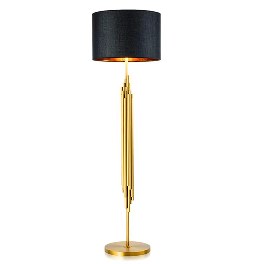 

Nordic Luxury Led Floor Lamp American Living Room Floor Lights Loft Art Neo-classical Brushed Titanium Gold Standing Lamps Avize