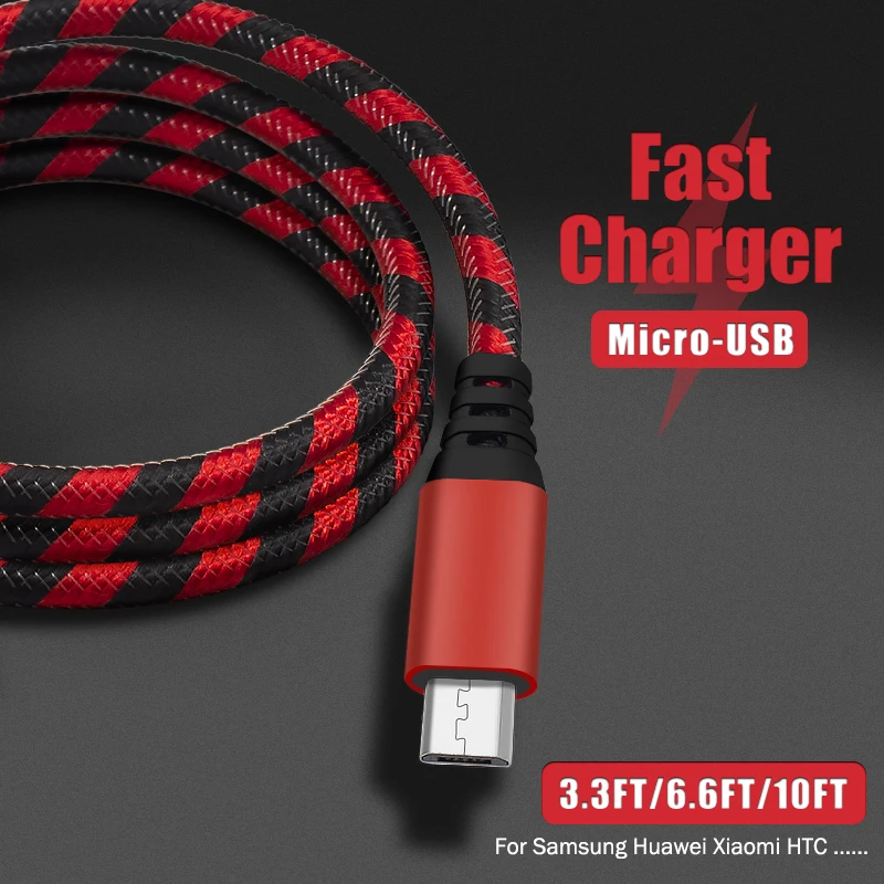 Универсальный кабель Micro USB 1 м 2 3 мобильный телефон зарядный шнур для передачи