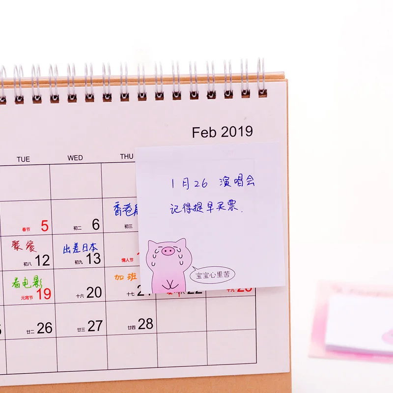 30 листов креативные розовые свиньи блокноты Kawaii для записей милые Липкие заметки