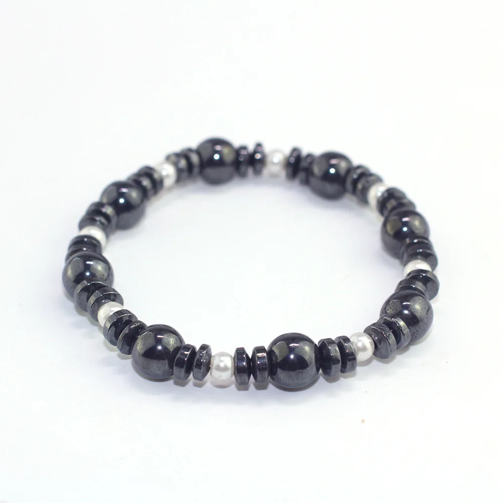 8 PCT Bead Clip Anti-fatigue Men Bracelet Magnetic Therapy Health Care Black Gallstone Elastic Bracelets | Украшения и аксессуары