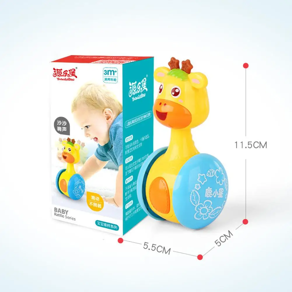 Мультфильм Жираф тумблер кукла Roly-poly Детские игрушки милые погремушки кольцо