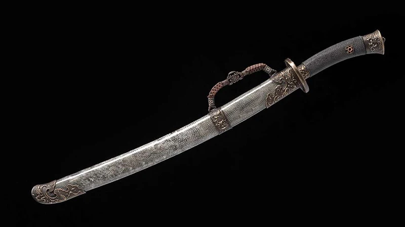 Qing Dynasty прямой клинок КИТАЙСКИЙ ручной работы Дамасская сложенная сталь + ГЛИНА