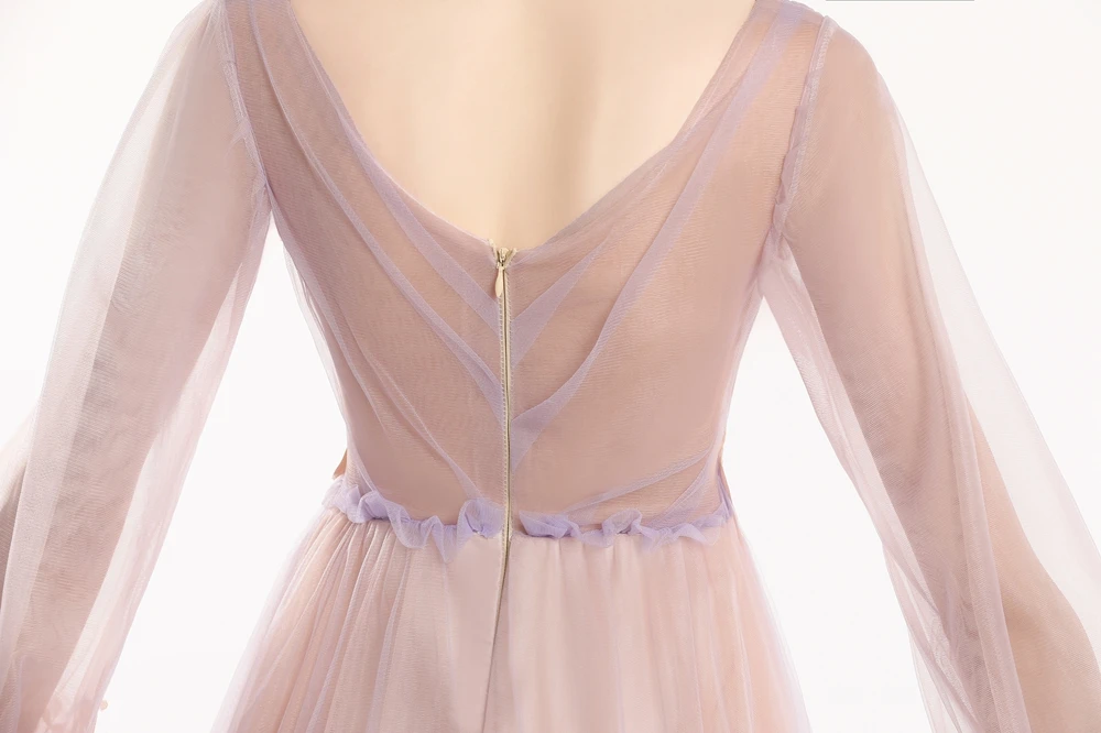 SSYFashion новое платье выпускного вечера с фиолетовым и розовым кружевом длинным